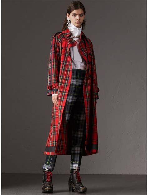 burberry red tartan coat|Burberry tartan fabric.